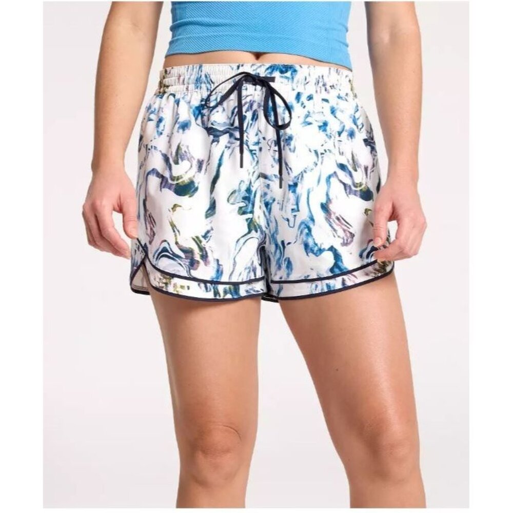 NWT CALIA Women's Drawstring Step Up Shorts in Moss Multi Size XL